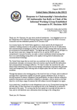 Statement by the Delegation of the United States on the appointment of Ambassador I. Kelly as Chairperson of the informal working group established pursuant to PC Decision 1039