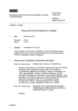 Journal de la 911ère séance plénière du Conseil
