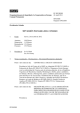 Diario de la 909ª Sesión plenaria del Consejo Permanente 