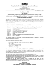 Tender Notice No. 01/2012 (re-issue)