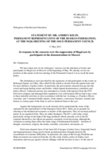 Statement by the Delegation of the Russian Federation in response to the statement by the Danish Presidency of the Council of the EU on the freedom of the media and freedom of assembly in the Russian Federation
