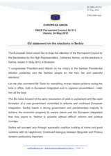 Statement by the Danish Presidency of the Council of the EU in response to the report on the activities of the Chairperson-in-Office regarding the press release issued by the CiO on voting in Kosovo in the 2nd round of  the Serbian presidential elections