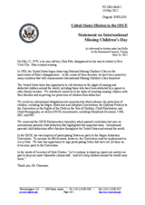 Statement by the Delegation of the United States on the International Missing Children’s Day, to be observed on 25 May 2012