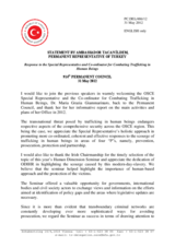 Statement by the Delegation of Turkey in response to the report by the Special Representative and Co-ordinator for Combating Trafficking in Human Beings, Dr. Maria Grazia Giammarinaro