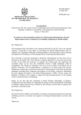 Statement by the Delegation of Moldova in response to the report by the Special Representative and Co-ordinator for Combating Trafficking in Human Beings, Dr. Maria Grazia Giammarinaro