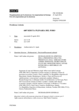 Giornale della 680a Seduta plenaria del Foro di cooperazione per la sicurezza