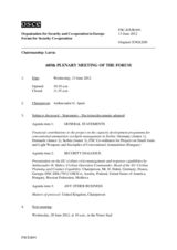 Journal of the 685th Plenary Meeting of the Forum for Security Co-operation