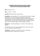 Side event invitation: Roundtable with Civil Society on Internet Freedom