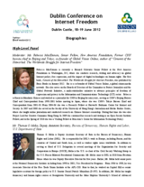 Dublin Conference on Internet Freedom: Biographies of Speakers 