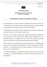 Statement by the Danish Presidency of the Council of the EU on the freedom of assembly in the Russian Federation