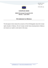 Statement by the Danish Presidency of the Council of the EU on human rights and fundamental freedoms in Belarus