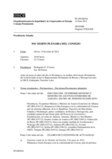 Diario de la 916ª Sesión plenaria del Consejo Permanente 