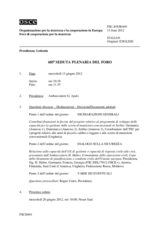 Giornale della 685a Seduta plenaria del Foro di cooperazione per la sicurezza