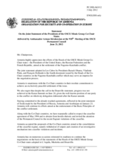 Statement by the Delegation of Armenia on the Joint statement by the presidents of the OSCE Minsk Group Co-Chair countries, made at Los Cabos, Mexico, on 19 June 2012