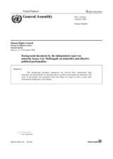 A/HRC/FMI/2009/3 Background document by the independent expert on minority issues, Mr McDougall, on minorities and effective political participation