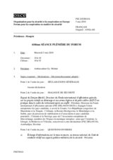 Journal of the 610th Plenary Meeting of the Forum for Security Co-operation (fr)