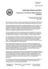 Statement by the Delegation of the United States on the human rights and fundamental freedoms in Belarus