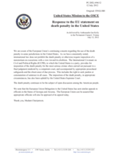 Statement by the Delegation of the United States in response to the statement by the Cypriot Presidency of the Council of the EU on the death penalty in the United States of America