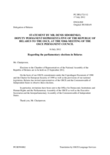 Statement by the Delegation of Belarus on the parliamentary elections in Belarus, to be held on 23 September