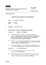 Journal of the 689th Plenary Meeting of the Forum for Security Co-operation