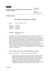 Diario de la 921ª Sesión plenaria del Consejo Permanente 