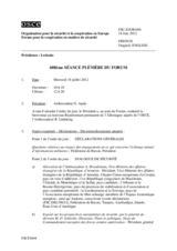 Journal de la 688ème séance plénière du Forum