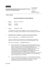 Journal der 688. Plenarsitzung des Forums