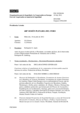 Diario de la 688ª Sesión plenaria del Foro de Cooperación en materia de Seguridad  