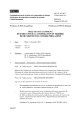 Journal de la 50ème séance commune du Forum pour la coopération en matière de sécurité et du Conseil permanent