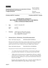 Giornale della 50a Riunione congiunta del Foro di cooperazione per la sicurezza e del Consiglio permanente