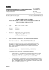 Diario de la 50ª Reunión conjunta del Foro de Cooperación en materia de Seguridad y del Consejo Permanente 