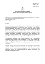 Statement by the Delegation of Estonia in response to the statement by the Delegation of the Russian Federation on the manifestations of aggressive nationalism and neo-Nazism in some European Union member States