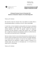 Statement by the Delegation of Switzerland on the Permanent Council Decision No. 981