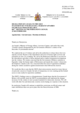 Statement by the Delegation of Canada on the presidential elections in Belarus, held on 19 December 2010