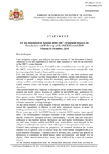 Statement by the Delegation of Georgia on the OSCE Summit 2010 – Conclusions and Follow-Up