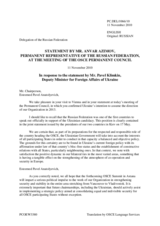 Statement by the Delegation of the Russian Federation in response to the address by the Deputy Minister for Foreign Affairs of Ukraine, H.E. Pavlo Klimkin