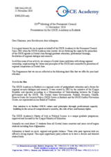 Presentation by the Director of the OSCE Academy in Bishkek, Dr. Maxim Ryabkov