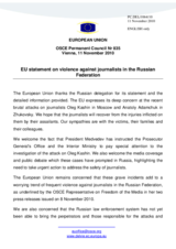 Statement by the Belgian Presidency of the Council of the European Union on the case of the journalist Mr. Oleg Kashin