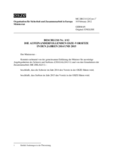 Beschluss Nr. 1/12 des Ministerrats