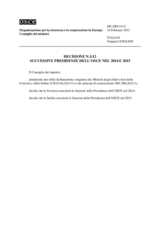 Decisione N.1/12 del Consiglio dei ministri