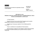 Décision No 2/10 du Conseil ministériel