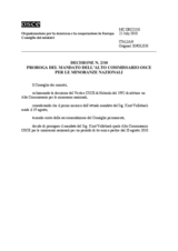 Decisione N.2/10 del Consiglio dei ministri