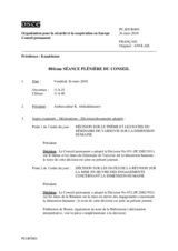Journal de la 801ère séance plénière du Conseil
