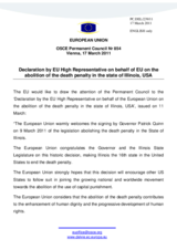 Statement by the Hungarian Presidency of the Council of the European Union on the death penalty in the United States of America