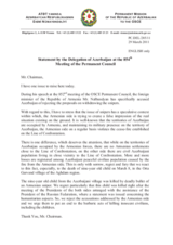 Statement by the Delegation of Azerbaijan on the recent developments on the line of contact