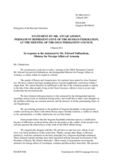 Statement by the Delegation of the Russian Federation in response to the address by the Minister of Foreign Affairs of Armenia, H.E. Edward Nalbandyan