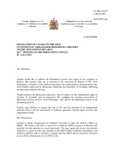 Statement by the Delegation of Canada on the situation in Belarus
