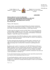 Statement by the Delegation of Canada on the possible referendum on the term of office of the President of Kazakhstan