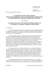 Statement by the Delegation of the Russian Federation in response to the report by the Special Representative and Co-ordinator for Combating Trafficking in Human Beings, Dr. Maria Grazia Giammarinaro