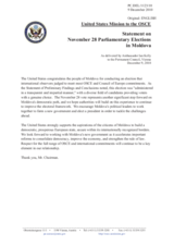 Statement by the Delegation of the United States on the parliamentary elections in Moldova, held on 28 November 2010